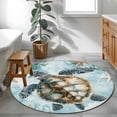 thumbnail image 4 of Area Rug 36in, Sea Turtle Ocean Starfish Seaweed Floor Carpet Living Room Rug, Underwater World Marine Life Non-Slip Welcome Mat Indoor Rugs for Bedroom Dining Room, 4 of 9