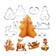 thumbnail image 5 of 18 Uds cortadores de galletas de Navidad molde cortador de acero inoxidable para pastelería Fondant DIY hornear molde tridimensional 3D, 5 of 12