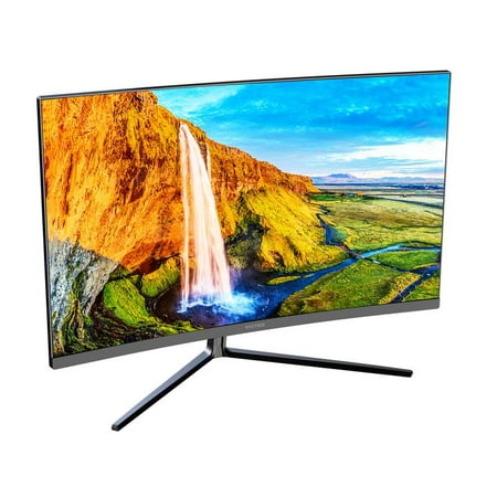 VIOTEK NB27CB 27-inch LED Curved Monitor with Speakers, Bezel-less Samsung VA Panel, 75Hz 1080P Full-HD FreeSync VGA HDMI (Best Cyber Monday Computer Monitor Deals)
