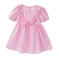 thumbnail image 2 of Clearance Gamivast Toddler Girl Dresses Fashionable Plaid Sleeveless Dress Summer Casual and Comfortable Crew Neck Dress Vacation Casual Beach Dress Pink 5T Vestidos De Verano Para Niña, 2 of 8