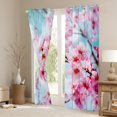 thumbnail image 3 of Feelyou 3D Japanese Blossoms Black Out Curtains for Female, Blue Pink Curtains Pack of 2 (42x63 Each), Dreamy Flower Floral Bedroom Curtains, Curtains and Drapes Room Decor, 3 of 6