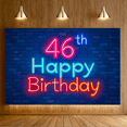 thumbnail image 5 of Neon Style 46th Birthday Banner Background Party Decoration Backdrop Photography Props for Birthday Party Celebrations Happy Birthday Decor for Photo Booth Setups, 5 of 7