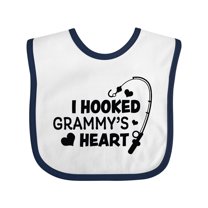 Inktastic I Hooked Grammy's Heart with Fishing Rod Boys or Girls Baby Bib