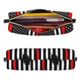 thumbnail image 2 of Rateoe Firefighters USA Flag Print Leather Pencil Case with Smooth Zipper, Compact Storage for Writing Tools & Art Supplies, 8.26" x 1.96" x 2.16", 2 of 7