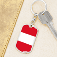 thumbnail image 6 of Peru Flag Swivel Keychain Dog Tag Stainless Steel or 18k Gold, 6 of 10