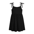thumbnail image 5 of BCSIOAOI Toddler Dress Girls,Tie Shoulder Sleeveless A-Line Casual Dress with Pockets Black 2-3t, 5 of 9