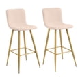 thumbnail image 1 of Homylin Modern Counter Height Bar Stools Set of 2, 30" Upholstered Bar Chairs Dining Stool with Backs, Golden Legs and Footrest for Home Bar Kitchen Island, 1 of 9