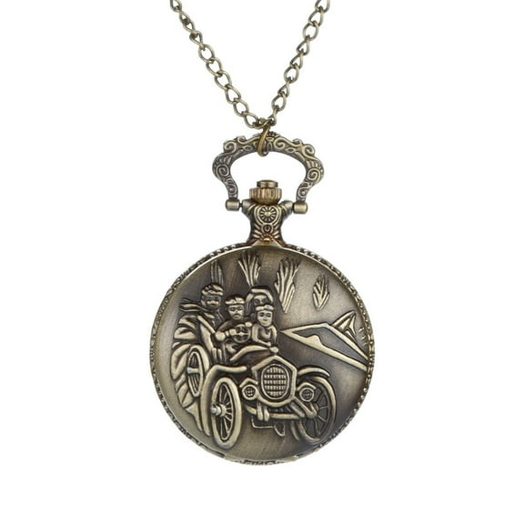 VerPetridure Personalized Pattern Steampunk Vintage Quartz Roman Numerals Pocket Watch Men's Vintage Pocket Watch