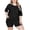 Black, variant on Summer Plus Size Two Piece Sets for Women Fashion Solid Color Short Sleeved Comfortable Hooded Casual Pants Home Clothing Set