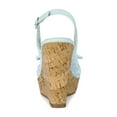 thumbnail image 2 of BLISSFUL STEP Women's Shoes Floral Lace Platform Peep Toe Wedge Heel Sandals Light Blue 8, 2 of 7