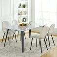 thumbnail image 6 of Homy Casa 5-Piece Kitchen Dining Set with Dining Table and Set of 4 Side Chairs, Rectangular Table Set for Restaurant, Coffee Shop,White Marble, 6 of 8
