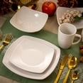 thumbnail image 7 of Elama Hayes 16 Piece Square Porcelain Dinnerware Set in White, 7 of 7