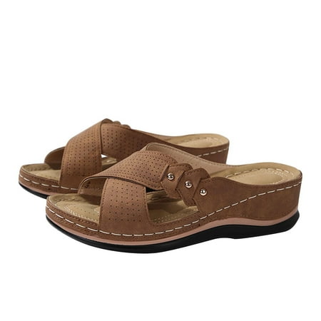 

Nmnitkp Sandals for Women 2024 Comfortable and Durable Womens Casual Fashion Adjustable Buckle Athletic Memory Foam Cushion Non-Slip Orthopedic Comfortable Arch Supportive Footbed Slides Sandals