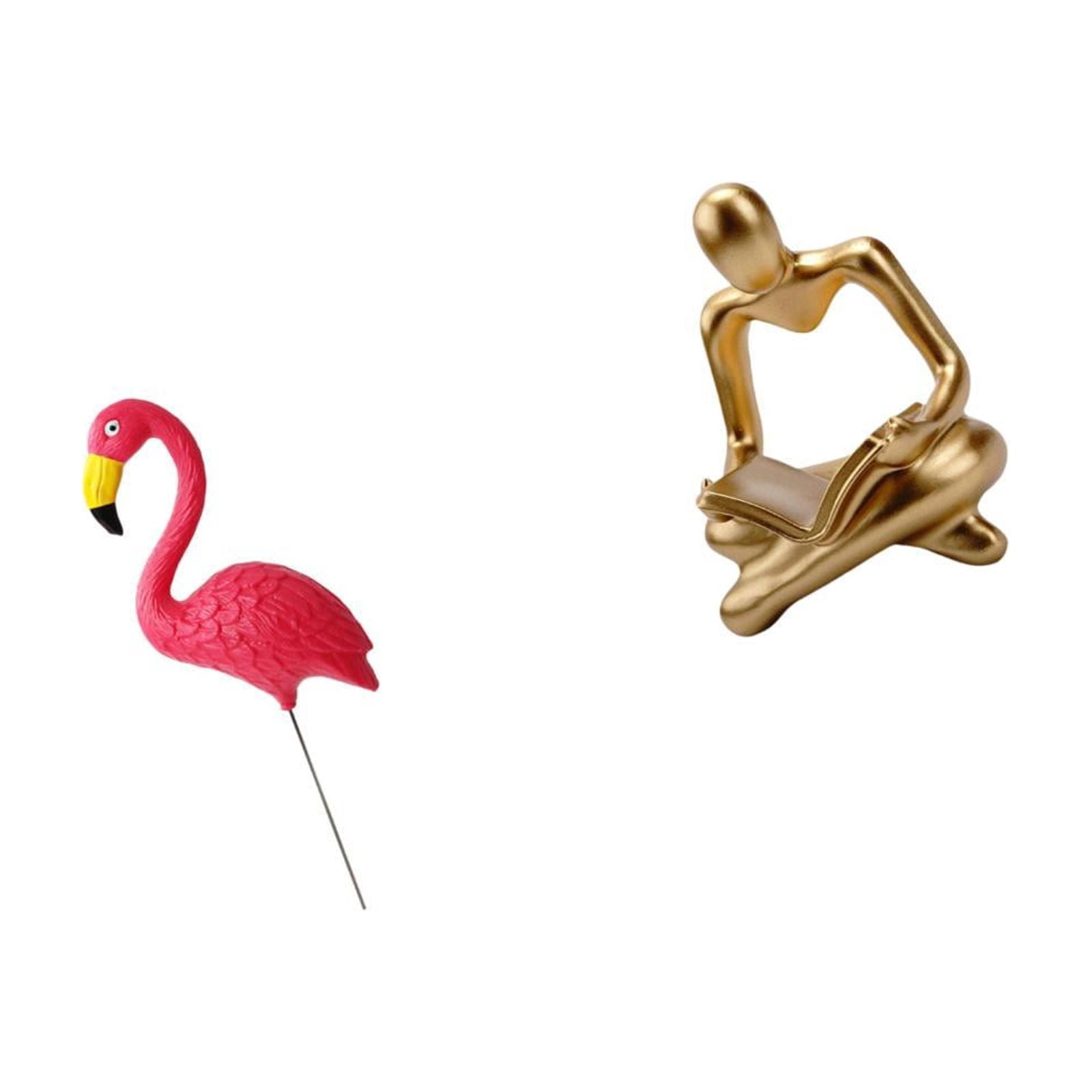 Flamingo Statue Figurine Sculpture Abstract Thinker Art Resin HDPE Material for Garden Porch Living Room Yard