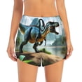 thumbnail image 2 of Pofeuu Lake Forest Dinosaur A Print Women's Athletic Shorts Running Workout Shorts Tummy Control Quick Dry Gym Shorts with Pockets Double layer sports shorts-XX-Large, 2 of 7