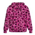 thumbnail image 5 of Renewold Pink Paw Leopard Print Womens Oversized Pullover Hoodies Full Zip Up Long Sleeve Hooded Sweatshirts with Pockets Fleece Sweaters Oversized Jackets Preppy Clothes Activewear, S, 5 of 7