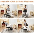 thumbnail image 3 of AtHope Cross Legged Office Chair, Criss Cross Desk Chair ADHD Meditation Kneeling Yoga Seat with Adjustable Height, Lumbar Support, Wider Footrest and Wheels (Black), 3 of 16