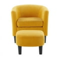 Accent Chair with Ottoman Set, Modern Linen Corduroy Upholstered