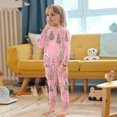 thumbnail image 4 of FORMRS Long Sleeve Top and Pants Pajama Set for Niños 2-Piece Sleepwear, Sizes 18M-8Y, Pink Gingerbread House, 4 of 6