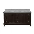 thumbnail image 2 of KBC Bella 72" Solid Wood Double Bathroom Vanity w/ Carrara Stone in Chocolate, 2 of 8