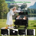 thumbnail image 6 of Vomeast Wagon Stroller for 4 Kids, 3-in-1 Outdoor Baby Stroller Wagon with Canopy, 5-Point Harness, Adjustable Handlebars, Removable Seat for Toddlers, Black, 6 of 11