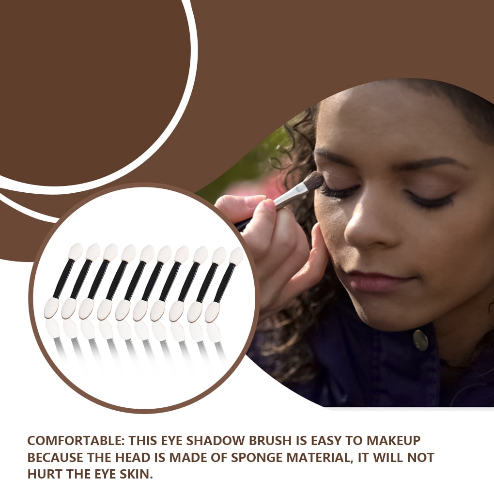10 Pieces Eyeshadow Brush Double Make Up End Sponge Tipped Cosmetics Eye Shadow Make Up Home Salon Professional Color Random