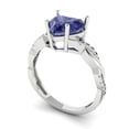 thumbnail image 2 of Clara Pucci 14K White Gold Solid Gold Tanzanite Solitaire with Accents Anniversary Ring for Women - 2.1 cttw Heart Cut, 2 of 8