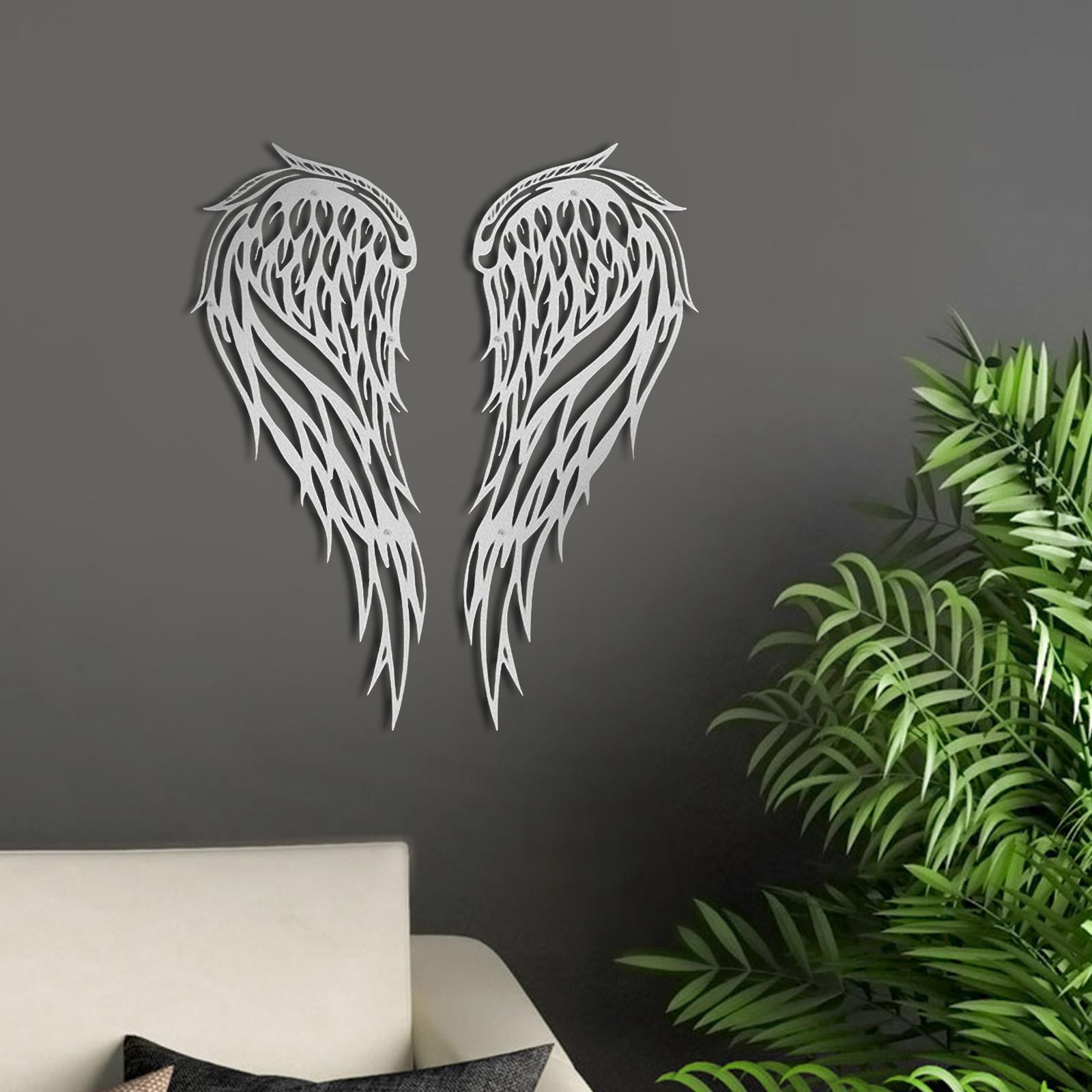 yuksok Engraved Pair of Angel Wing Decoration Retro Crafts