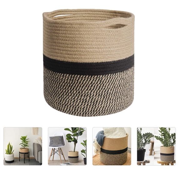 Yardwe Storage Basket Bins Round Cotton Rope Multi 1Pc