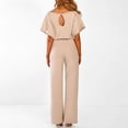 thumbnail image 5 of MELDVDIB Plus Size Women Short Sleeve Playsuit Clubwear Straight Leg Jumpsuit With Belt, Gift on Clearance, 5 of 8