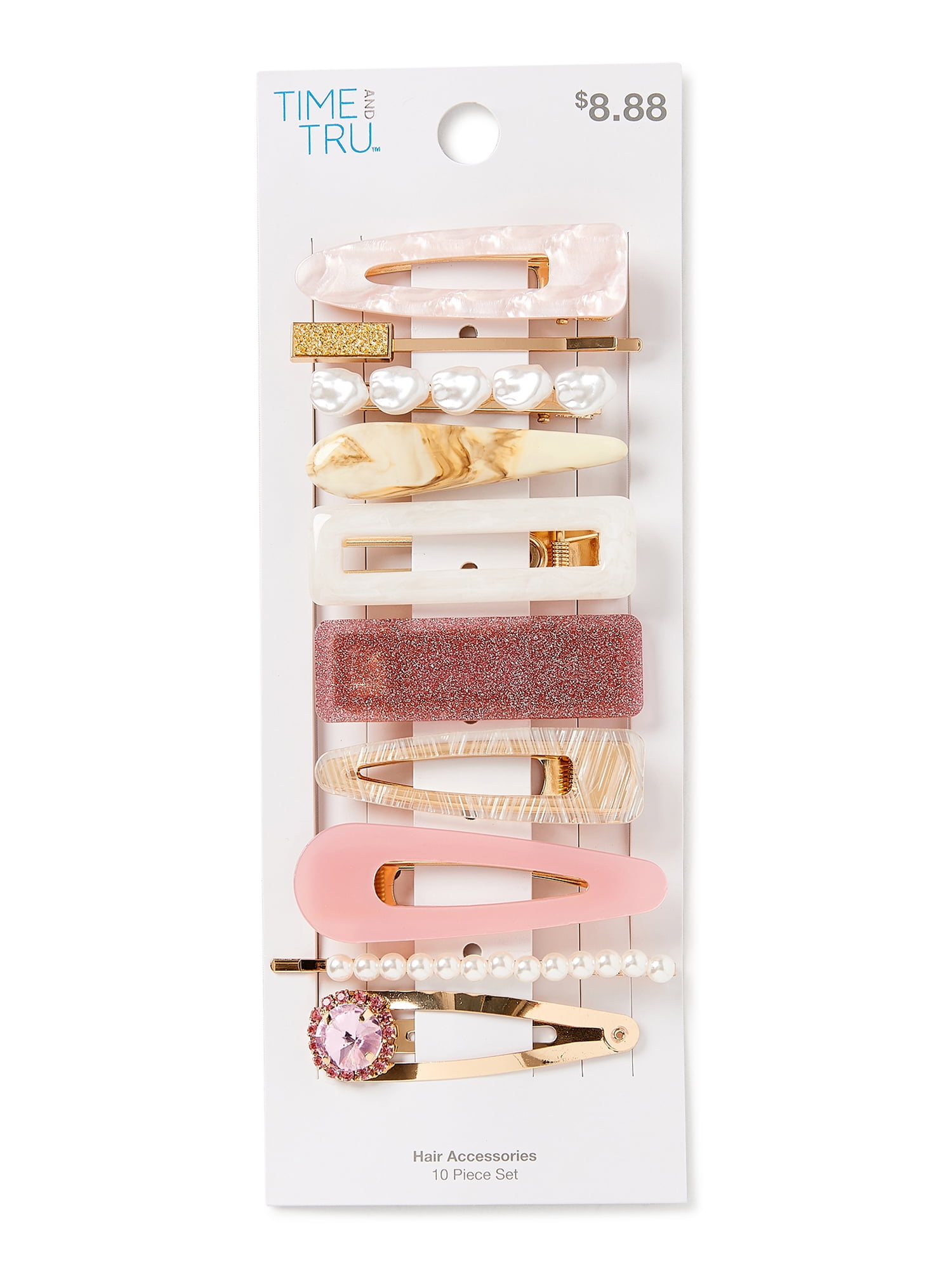 Time and Tru Multi Hair Clips, 10Pack