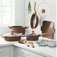 thumbnail image 2 of The Pioneer Woman Prairie Signature 14-Piece Cast Aluminum Cookware Set, Brown Speckle, 2 of 11
