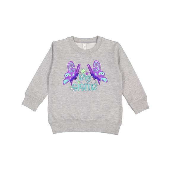 Inktastic Big Sister Cute Butterflies Toddler Sweatshirt