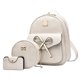 thumbnail image 1 of Nueva mochila de tres piezas de moda, mochila con lazo de cuero artificial de gran capacidad, 1 of 5