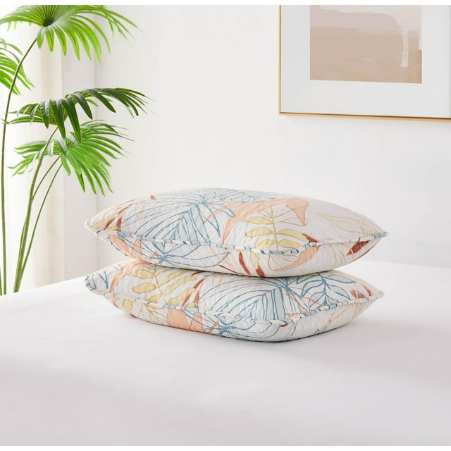 Southshore Fine Living Inc. Juego de 2 fundas de almohada tamaño king con estampado tropical de 20 x 36 pulgadas, fundas de almohada decorativas King, fundas acolchadas de lujo para complementar la de
