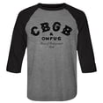 thumbnail image 1 of CBGB Adult Grey Raglan Baseball T-Shirt, 1 of 1