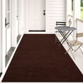thumbnail image 2 of Morefany Outdoor Indoor Runner Rug Custom Size Rugs Non-Slip Hallway Carpet Runners with Rubber Backing Mat for Kitchen Entryway Garage Laundry 6ft x 8ft, Dark Brown, 2 of 7