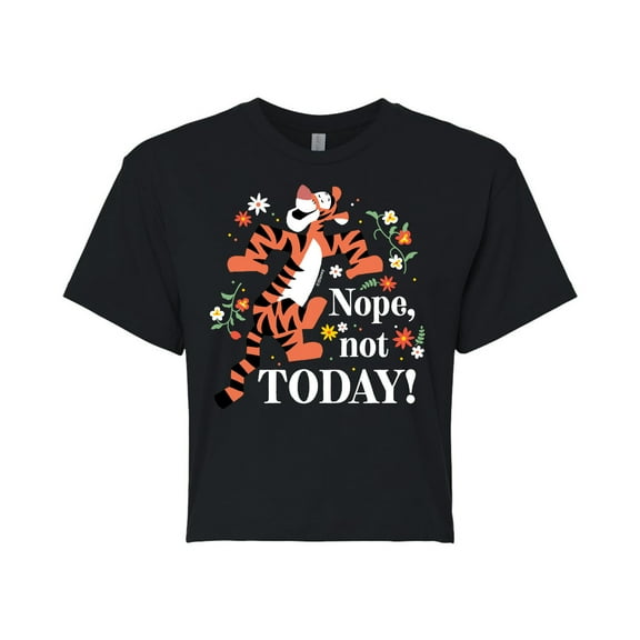 Winnie the Pooh - Tigger - Nope, Not Today - Juniors Cropped Cotton Blend T-Shirt