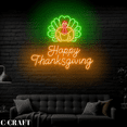 thumbnail image 2 of C-CRAFT Turkey Happy Thanksgiving Neon Sign LED Light Acrylic Wall Decorations For Restaurant Decor, 2 of 4