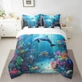 thumbnail image 2 of Erosebridal Animal Dolphin Bedding Sets Twin Size,Underwater World Comforter Sets with Sheets,Ocean Decoration,Reversible,Breathable,7pcs, 2 of 6