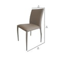 thumbnail image 3 of Leatherette Wrapped Dining Chair with Peg Legs, Set of 4, Dark Gray, Saltoro Sherpi, 3 of 5