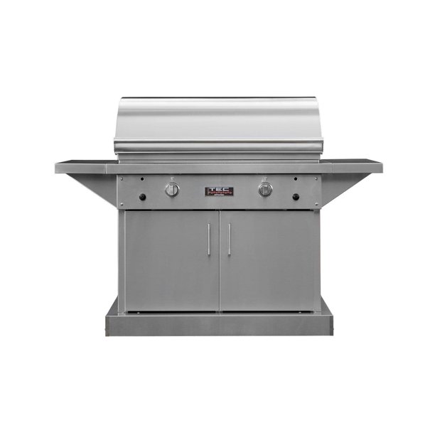 TEC Sterling Patio 2 FR IR Grill on Pedestal w/ Shelves and Full Rack