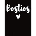 thumbnail image 2 of Women's Besties Heart & Letter Print Fleece-Lined Hoodie with Kangaroo Pocket - Cozy Casual Pullover Sweatshirt for All Seasons, Machine Washable, Cute Hoodie, Everyday Comfort Wear, 2 of 6