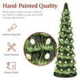 thumbnail image 3 of Set of 3 Pre-Lit Hand-Painted Ceramic Tabletop Christmas Trees, 3 of 8