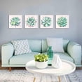 thumbnail image 2 of Home Wall Art Decor Succulent Plants Simple Life Canvas Paintings Posters Prints 16" x 16" 4 Pieces Watercolor Hand-Drawn Green Leaf Framed Nature Pictures for Living Room Kitchen Decorations, 2 of 6