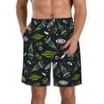 thumbnail image 2 of Uemuo Space Rockets Pattern Men's Swim Trunks Hawaiian Beach Bathing Suit Swimsuits Beach Quick-Dry Shorts with Pockets-X-Large, 2 of 9