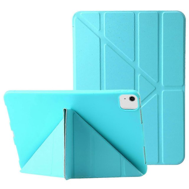 For iPad Air 13 (2024) Case Origami Stand PU Leather+Silicone Tablet Cover with Auto Sleep/Wake
