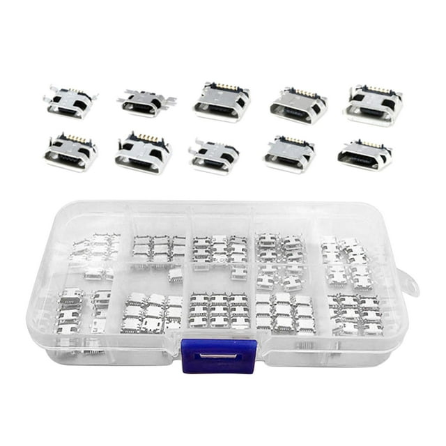 Micro USB de 5 pines Jack Port Socket con adaptador apto para /4/5 10 modelos cada 5 piezas con caja Baoblaze conector micro usb hembra