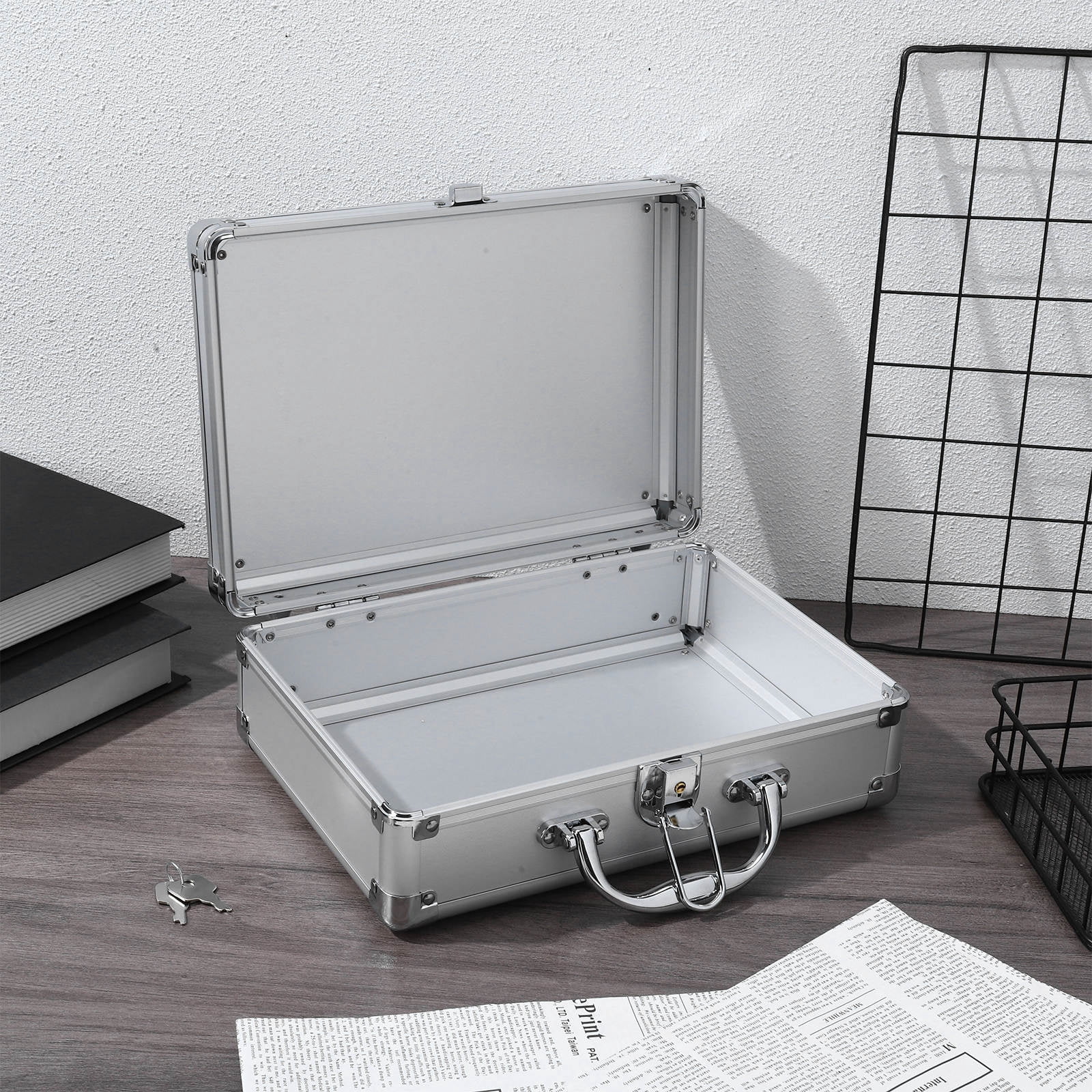 QIFULL Portable Metal Briefcase for Men with Reinforced Aluminum Alloy