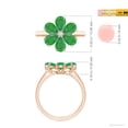 thumbnail image 4 of ANGARA Natural Nature Inspired 2.1 ct Emerald & Diamond Flower Ring in 14K Rose Gold for Women (Size-6x4mm) | May Birthstone, Birthday, Anniversary, Jewelry Gift for Women | Natural Emerald Ring, 4 of 9